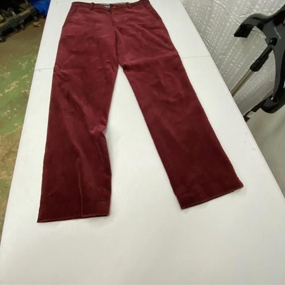 Brooks Brothers Milano Fit Cord Pants Mens 32x30 Burgundy Cotton Stretch(410-4)